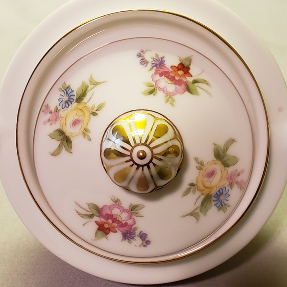 Vtg 1933- Sugar Bowl "Phyliss"  Noritake Roses Porcelain Heavy Gold Accents - Picture 6 of 13